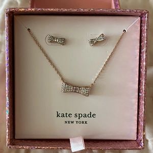 Kate Spade Ready Set Bow Necklace and Earring Set